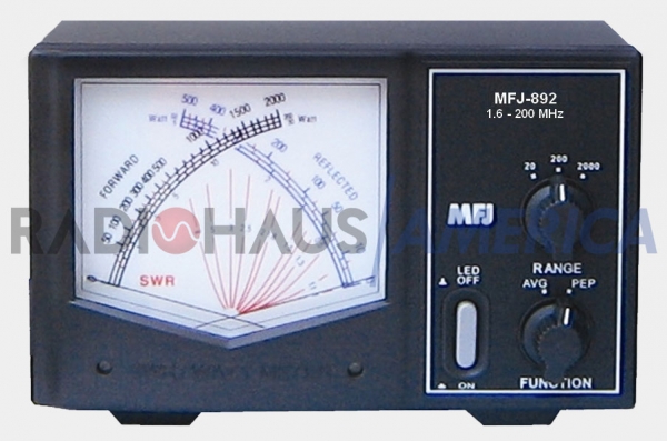 MFJ-892 Gigante SWR / Watt�metro, 1,6-200 MHz, 200W
